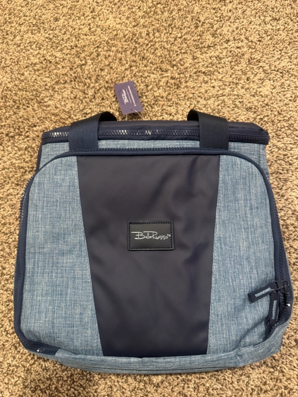 Two-Tone Navy and Light Blue Travel Bag